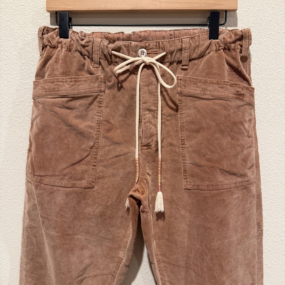 FREE PEOPLE Women Corduroy Drawstring Pants XS Boho Utility Gorpcore Relaxed